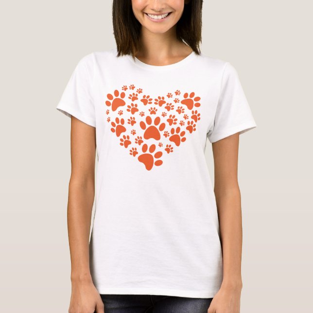 Camiseta Dog paws Heart (Frente)