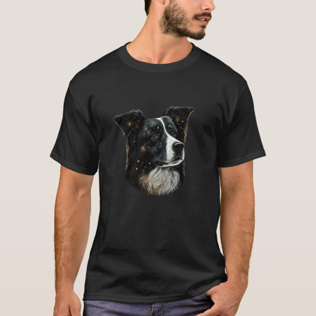 Camiseta Dog portrait of mom Border Collie (Frente)