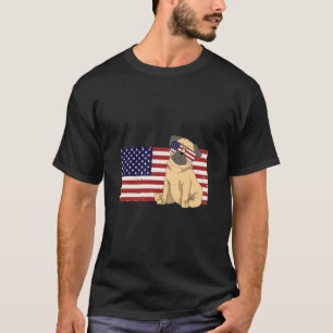 Camiseta Dog Pug American Flag Patriótico Pug Owner Gift T-