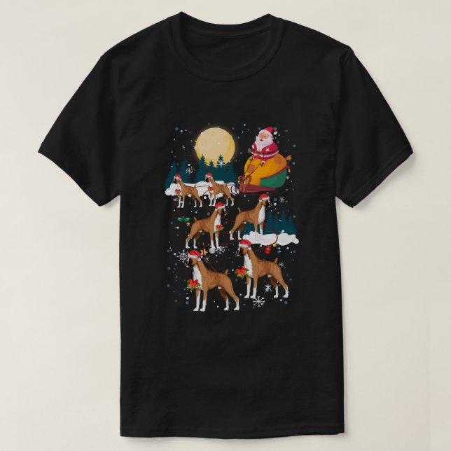 Camiseta Dog Reindeer Boxer presente de Natal (Frente do Design)