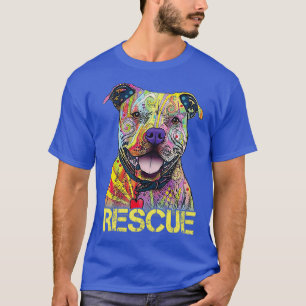 Camiseta Dog Rescut Colorfull Pitbull Dog Adotar Compro Don