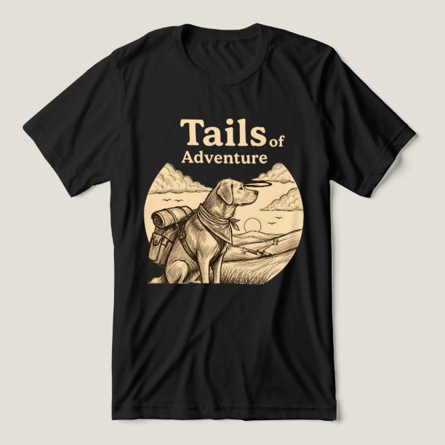 Camiseta Dog Tails of Adventure Funny Dog Lover Hiking  (Design frontal)
