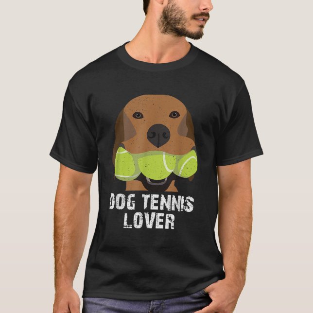 Camiseta Dog tennis lover tennis balls  (Frente)