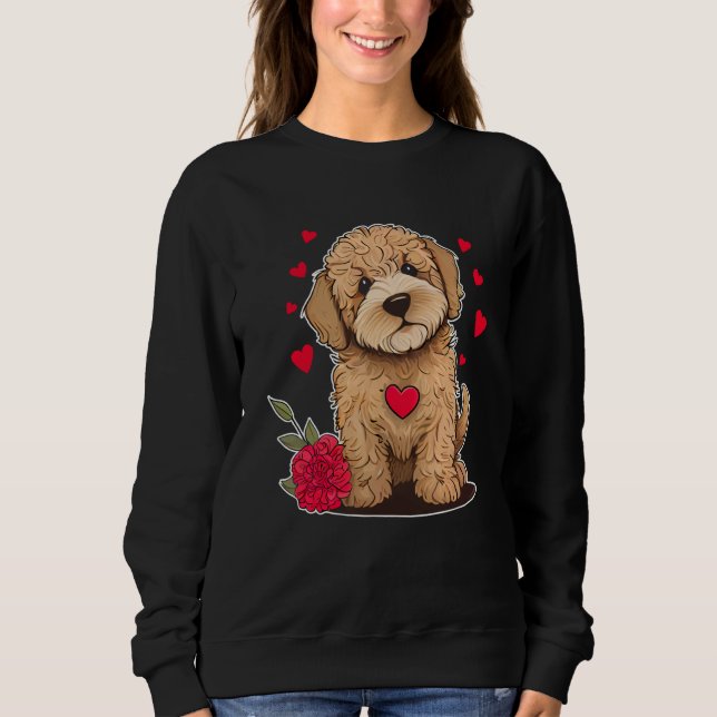 Camiseta Dog Valentine Cute Golden Doodle Valentine's Day (Frente)