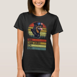 Camiseta Dog Vintage Melhor Pai Rottweiler No Dia Pu