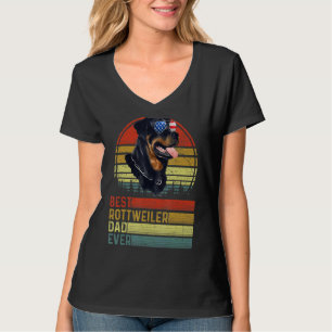 Camiseta Dog Vintage Melhor Pai Rottweiler No Dia Pu
