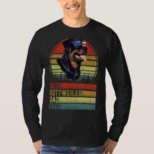 Camiseta Dog Vintage Melhor Pai Rottweiler No Dia Pu