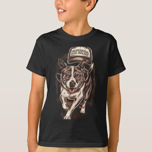 Camiseta Dog Waking Professional Dog Walker Hat Graphic  (Frente)