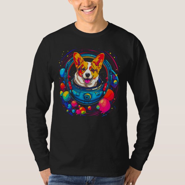 Camiseta Dog Welsh Corgi Astronaut (Frente)