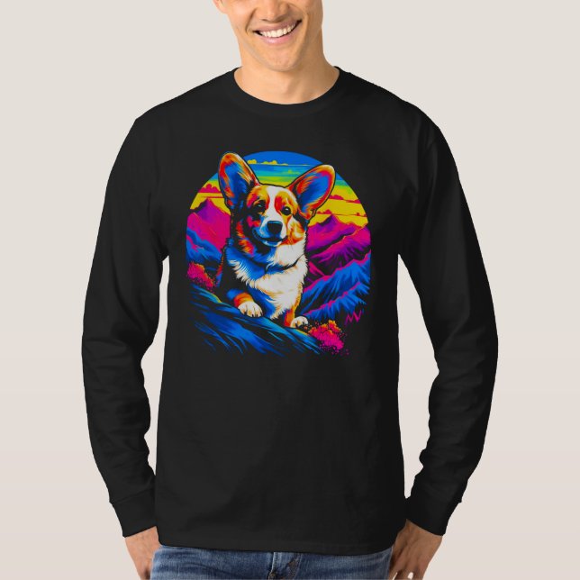 Camiseta Dog Welsh Corgi Mountain (Frente)