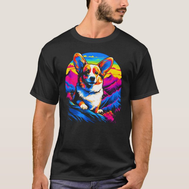 Camiseta Dog Welsh Corgi Mountain (Frente)