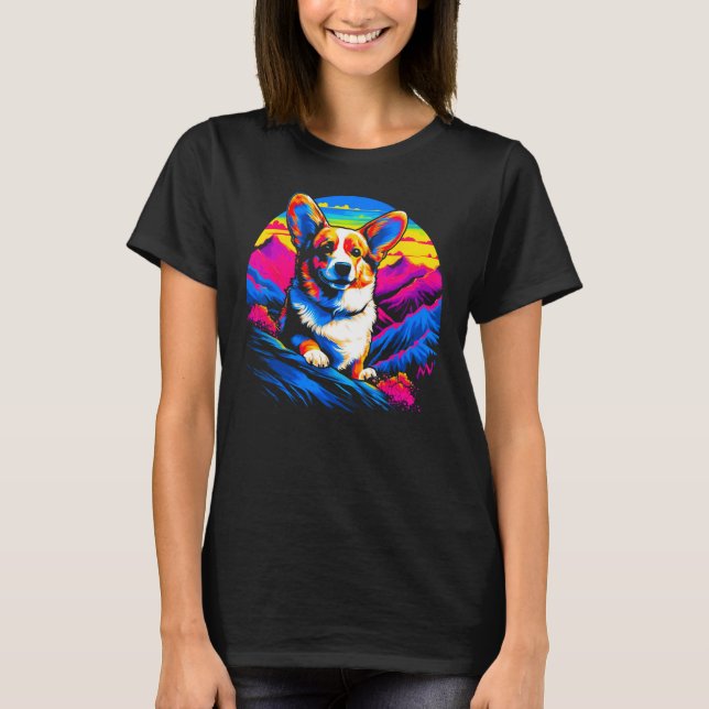 Camiseta Dog Welsh Corgi Mountain (Frente)