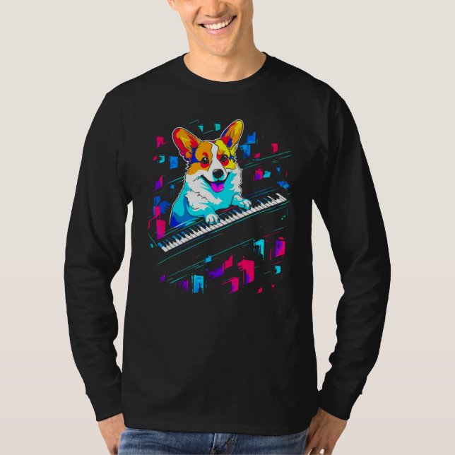 Camiseta Dog Welsh Corgi Piano (Frente)