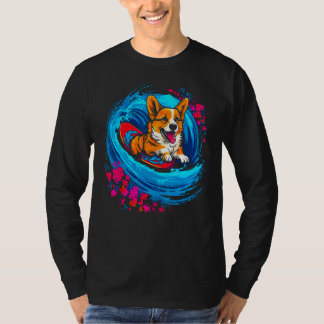 Camiseta Dog Welsh Corgi Surfer
