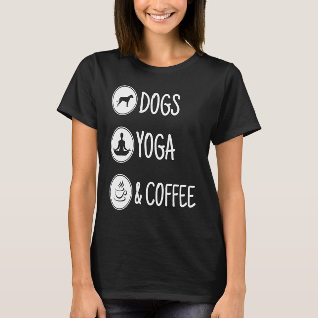 Camiseta Dog yoga and coffee (Frente)