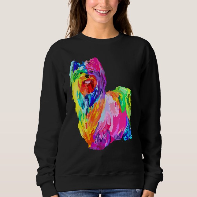 Camiseta Dog Yorkie Para Mulheres Yorkshire Terrier Mens (Frente)