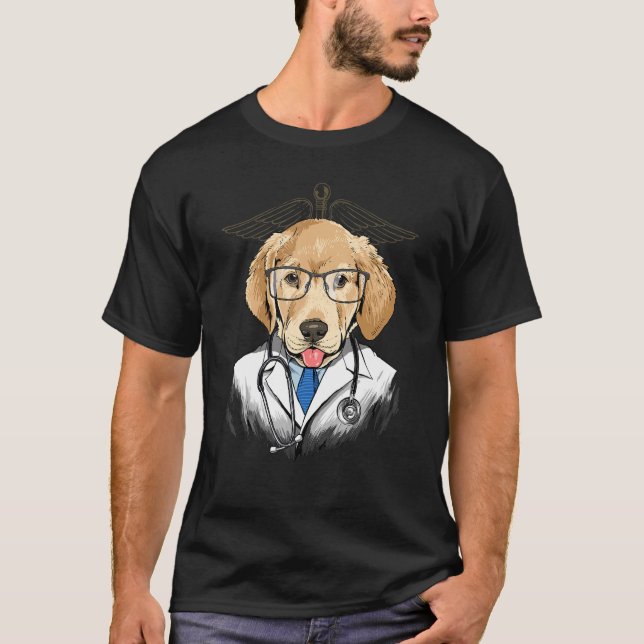 Camiseta Dogador Labrador Retriever Vet Médico Pet (Frente)