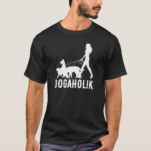 Camiseta Dogaholic  Walking With Dog Costume (Frente)