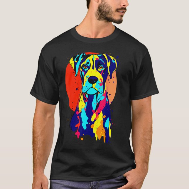 Camiseta Dogbreed Great Dane Pop Colorful (Frente)