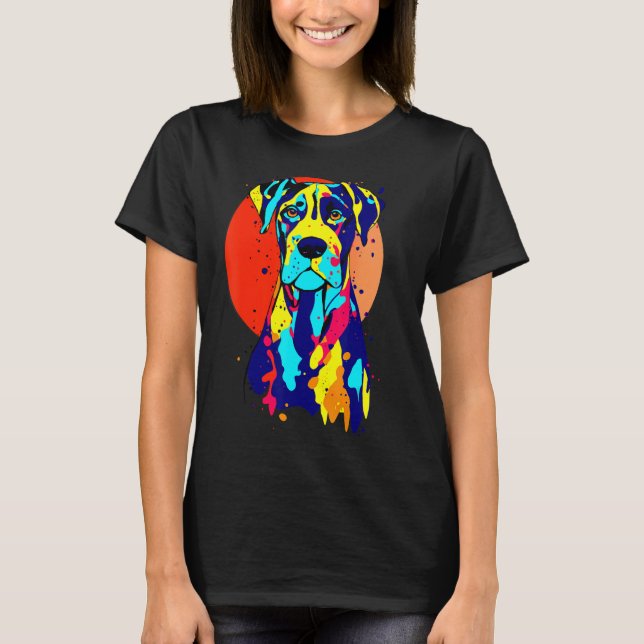 Camiseta Dogbreed Great Dane Pop Colorful (Frente)