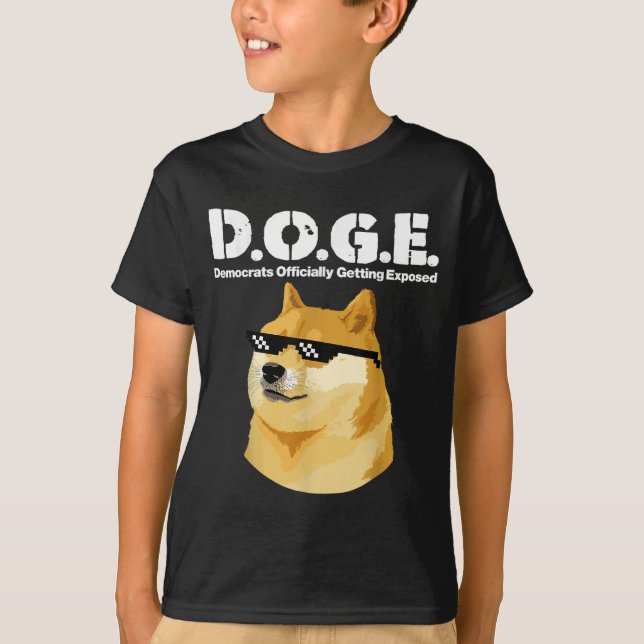 Camiseta Doge Meme Democrats Oficialmente Expostos D.o (Frente)