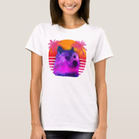 Dogecoin 80s Retro Doge Hodl Para a Lua Engraçado