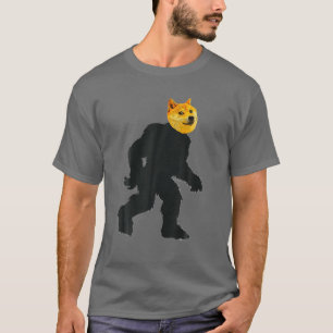 Camiseta Dogecoin Cães HODL Sasquatch Memch Funny Dogezilla