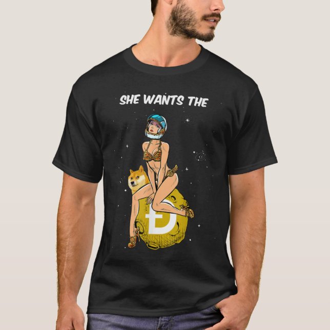Camiseta Dogecoin Crypto Coin Ela Quer (Frente)