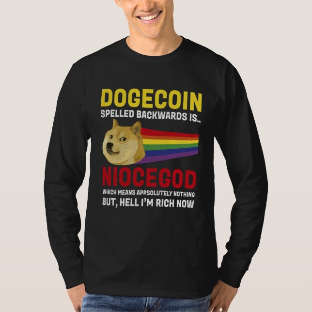 Camiseta Dogecoin Crypto Meme Dogecoin Backwards  Cryptocur (Frente)