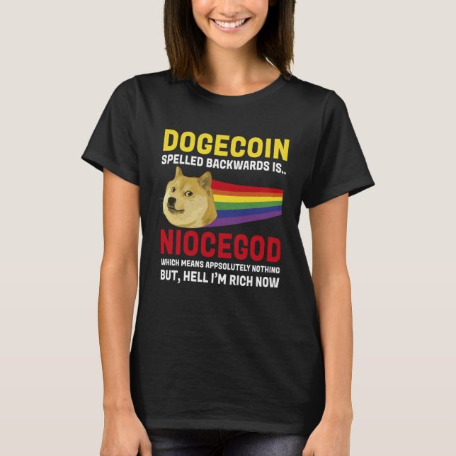 Camiseta Dogecoin Crypto Meme Dogecoin Backwards  Cryptocur (Frente)