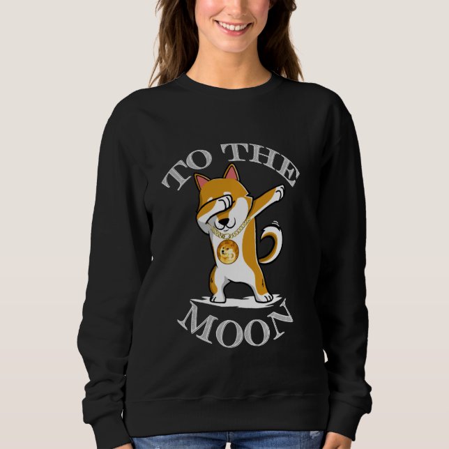 Camiseta Dogecoin Dab À Lua Crypto Memory Doge Hodl Dab (Frente)