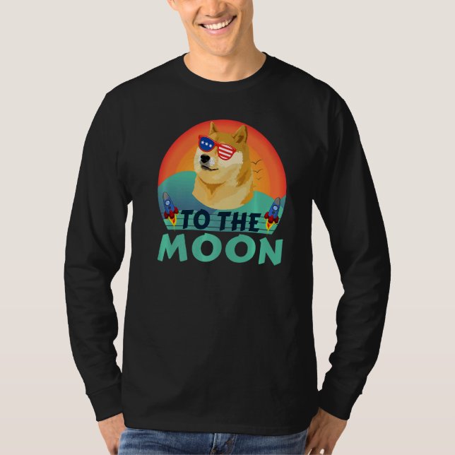 Camiseta Dogecoin Doge Hodl Para A Lua Crypto Meme Dogecoi (Frente)