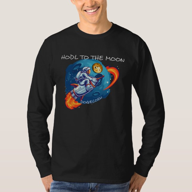 Camiseta Dogecoin HODL To The Moon Crypto Rocket Cryptocurr (Frente)
