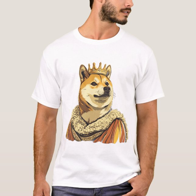Camiseta Dogecoin King Crypto Meme Tshirt (Frente)