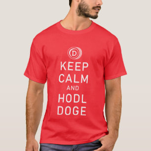 Camiseta Dogecoin Manter Calmo E Cão De Casco Cripto Engra
