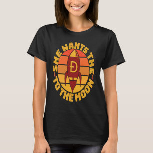 Camiseta Dogecoin meme Doge Ela quer o D Foguete para o