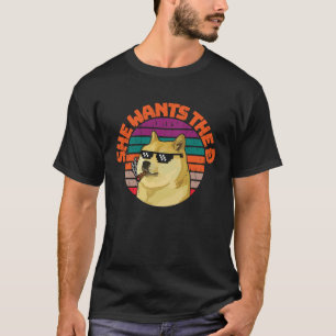 Camiseta Dogecoin meme Doge Ela quer o D para a Lua