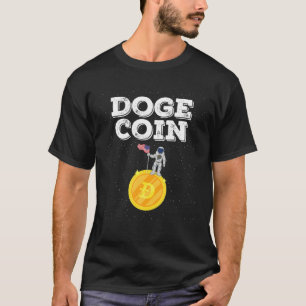 Camiseta Dogecoin Moon Space US Flag - Engraçado Crypto Dog