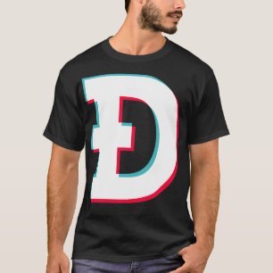 Camiseta Dogecoin Social Media App - brilho rosa azul moder