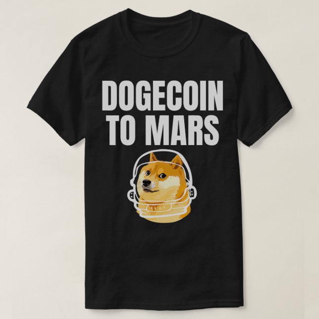 Camiseta Dogecoin To Mars Mantém Memória Engraçada (Frente do Design)