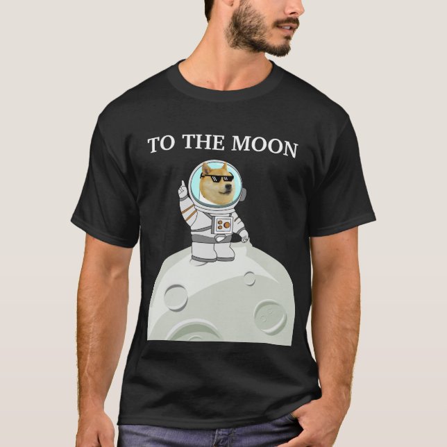 Camiseta Dogecoina à camisa-da-lua (Frente)