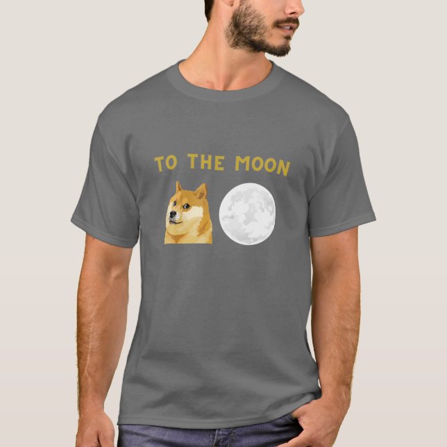 Camiseta Dogecoina À Criptomoeda Da Lua (Frente)