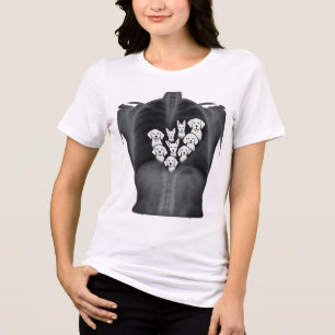Camiseta Doggie Heart X-Ray - Design do Cachorro Engraçado