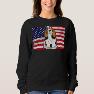 Camiseta Doggie Usa Dog Owner Usa Basset Hound Usa Flag