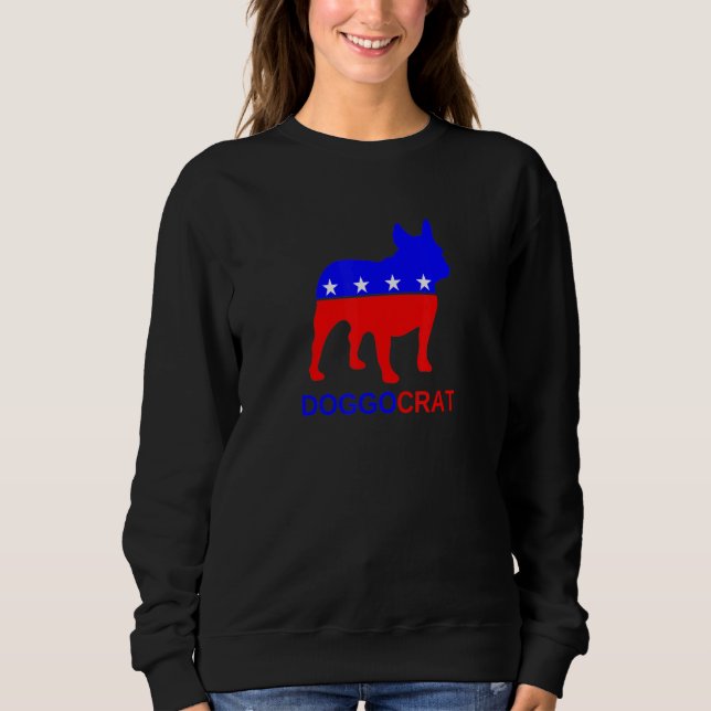 Camiseta Doggocrat - Bulldog Francês Democrata (Frente)