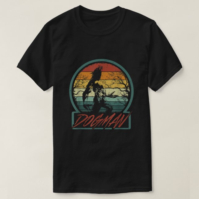 Camiseta Dogman Retro Michigan Werewolf Cryptid (Frente do Design)
