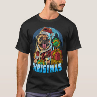 Camiseta Dogmas de Casco Feliz Natal Pugmas - Pug Feliz Nat