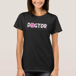 Camiseta Dogne Funny Vet Pet Pink Dog Paw Veterinarian Gif