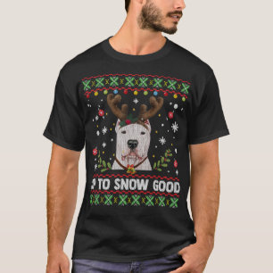 Camiseta Dogo Argentino Croped Dog Reindeer Ugly Christmas