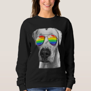 Camiseta Dogo Argentino Dog Orgulho gay Flag Sunglass Lgbt